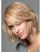 Amazing Blonde Shoulder Length Wavy With Bangs Monofilament Synthetic Women Wigs