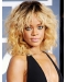 Rihanna New Fashioned Mid-length Wavy with Bangs Full Lace Human Hair Women Wig 
