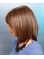 Fashion Medium Straight Chestnut Brunette Bob Haircut Human Hair Wigs For Women